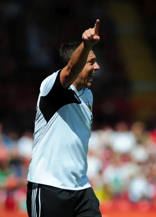 Framed Print : Derek McInnes Leads Bristol City Against Cardiff City in Championship Clash, August 2012
