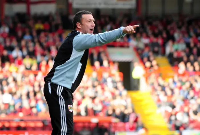 Framed Print : Derek McInnes Leads Bristol City in Championship Clash against Birmingham City at Ashton Gate Stadium (October 23, 2011) Framed Print : Derek McInnes Leads Bristol City in Championship Clash against Birmingham City at Ashton Gate Stadium (October 23, 2011)
