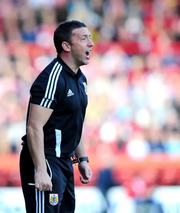 Framed Print : Derek McInnes Leads Bristol City in Championship Clash against Leeds United, September 2012