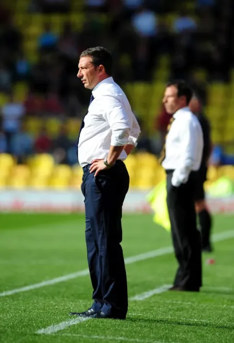 Framed Print : Derek McInnes Leads Bristol City in Championship Showdown at Vicarage Road, September 2012 Framed Print : Derek McInnes Leads Bristol City in Championship Showdown at Vicarage Road, September 2012