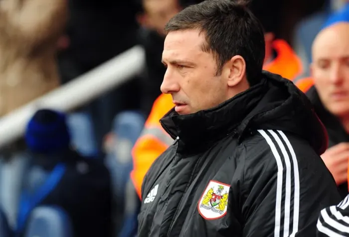 Framed Print : Derek McInnes Leads Bristol City at Peterborough United, February 2012 - Football Manager in Action