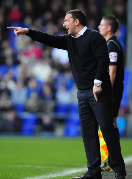 Framed Print : Derek McInnes Leads Bristol City at Portman Road, March 2012