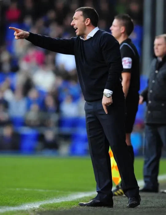 Framed Print : Derek McInnes Leads Bristol City at Portman Road, March 2012
