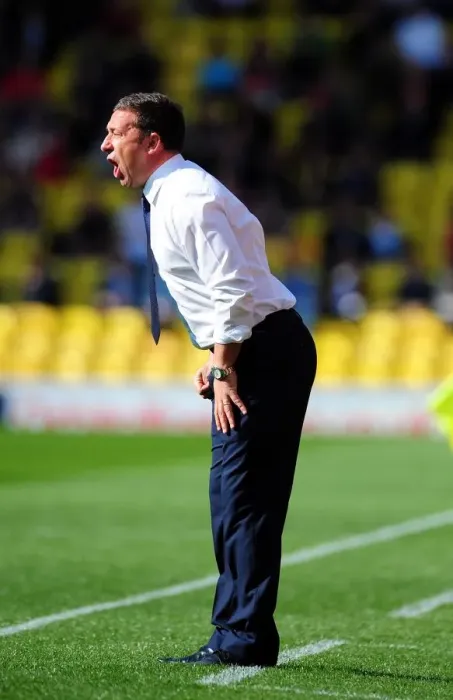 Framed Print : Derek McInnes Leads Bristol City at Vicarage Road during Championship Match, September 2012