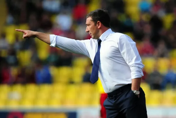 Framed Print : Derek McInnes Leads Bristol City at Vicarage Road during Championship Match against Watford, September 2012 Framed Print : Derek McInnes Leads Bristol City at Vicarage Road during Championship Match against Watford, September 2012