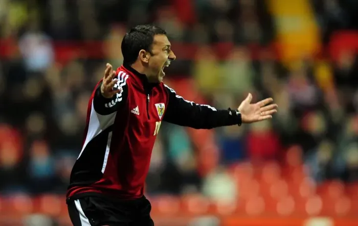 Framed Print : Derek McInnes Leads Bristol City Against Watford at Ashton Gate, 2012