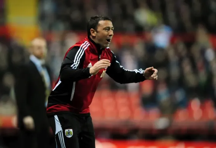 Framed Print : Derek McInnes Leads Bristol City Against Watford at Ashton Gate Stadium, 2012 Framed Print : Derek McInnes Leads Bristol City Against Watford at Ashton Gate Stadium, 2012