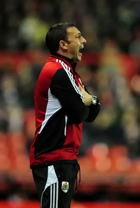 Framed Print : Derek McInnes Leads Bristol City Against Watford at Ashton Gate Stadium, 2012 Framed Print : Derek McInnes Leads Bristol City Against Watford at Ashton Gate Stadium, 2012