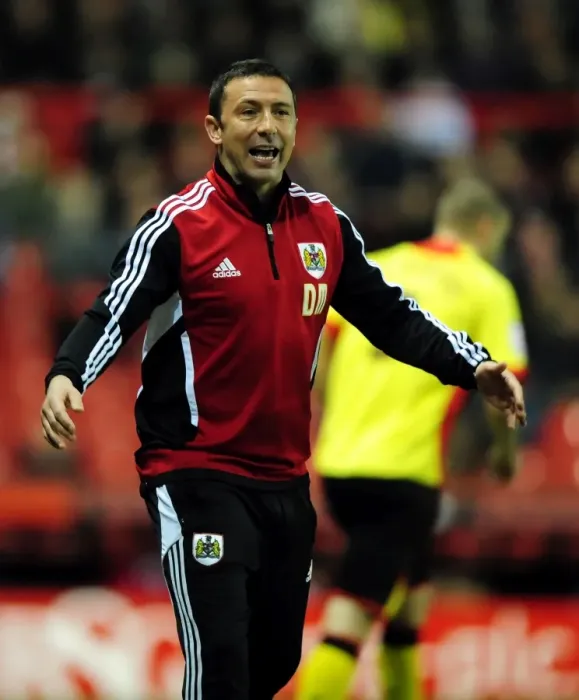 Framed Print : Derek McInnes Leads Bristol City Against Watford at Ashton Gate Stadium, 2012 Framed Print : Derek McInnes Leads Bristol City Against Watford at Ashton Gate Stadium, 2012