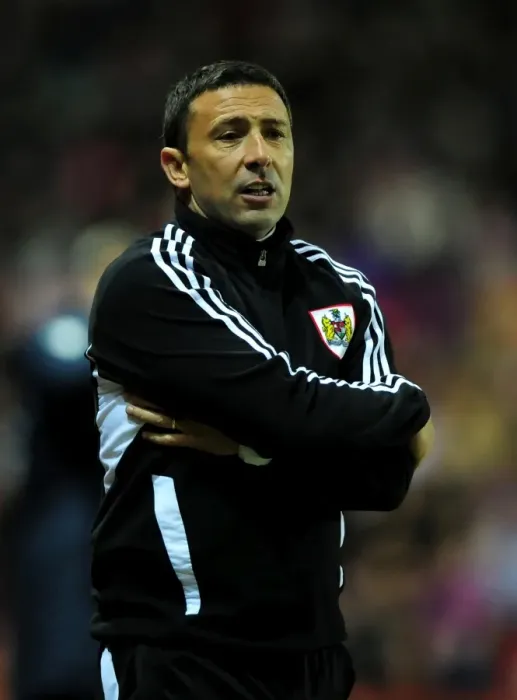 Framed Print : Derek McInnes Leads Bristol City Against West Ham United at Ashton Gate Stadium, 2012