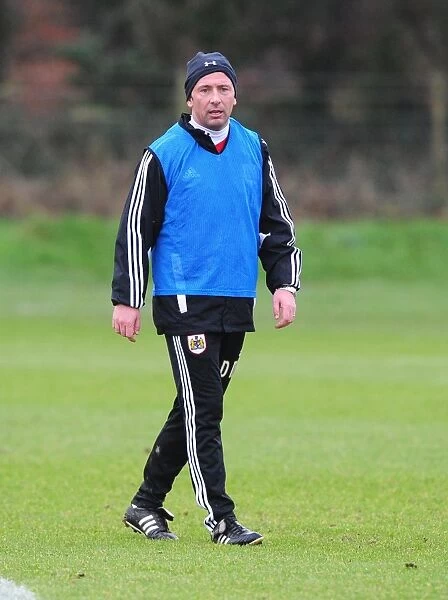 Derek McInnes at Memorial Stadium: Bristol City Manager's Training Session, January 2012