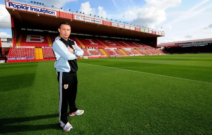 Framed Print : Derek McInnes: Newly Crowned Champion Manager of Bristol City at Ashton Gate Stadium (Championship, 2011) Framed Print : Derek McInnes: Newly Crowned Champion Manager of Bristol City at Ashton Gate Stadium (Championship, 2011)