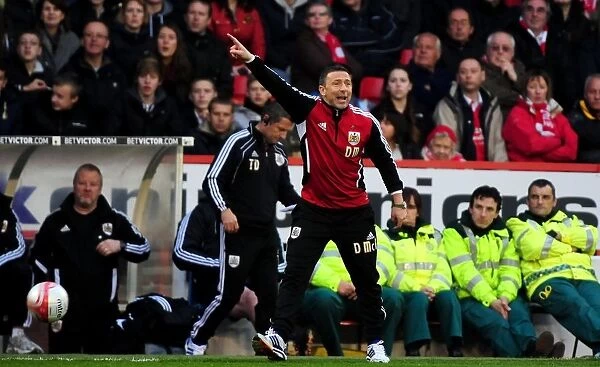 Derek McInnes: Passionate Bristol City Manager in Action at The City Ground, Nottingham Forest vs Bristol City, 07-04-2012