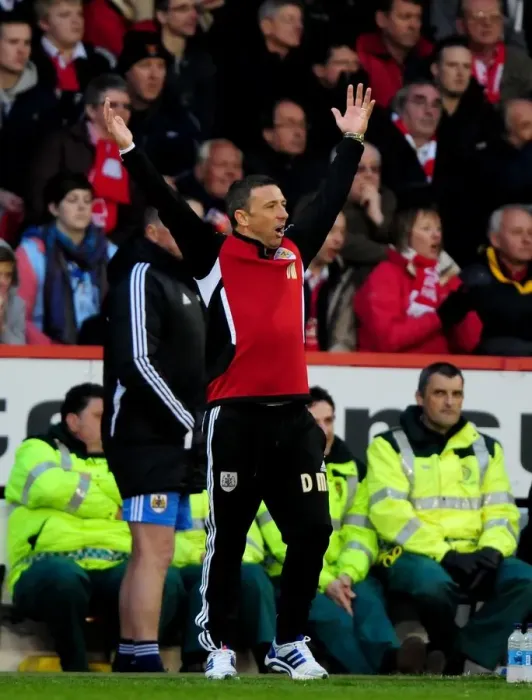 Framed Print : Derek McInnes Pleas for Extra Time: Nottingham Forest vs. Bristol City, 07-04-2012 Framed Print : Derek McInnes Pleas for Extra Time: Nottingham Forest vs. Bristol City, 07-04-2012