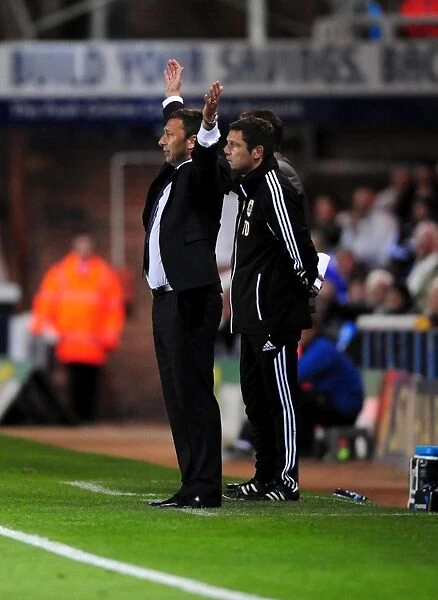 Derek McInnes Protests to Referee during Peterborough vs. Bristol City Championship Match