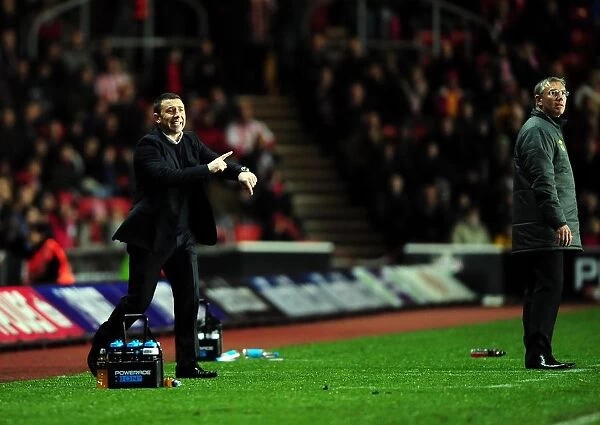 Derek McInnes Protests Referees Decision During Southampton vs. Bristol City Championship Match, 30 / 12 / 2011