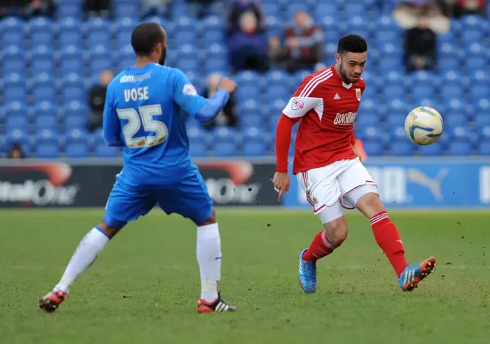 Framed Print : Derrick Williams in Action: Colchester United vs. Bristol City, Sky Bet League One (22 / 03 / 2014)
