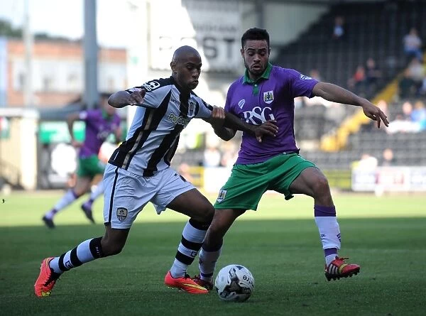 Derrick Williams Battles for the Ball: Notts County vs. Bristol City, Sky Bet League One (August 2014)