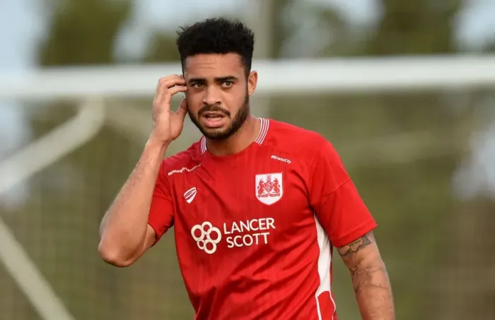 Framed Print : Derrick Williams of Bristol City in Action against Granada, 2016: Pre-season Friendly at Pinatar Arena