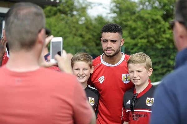 Derrick Williams of Bristol City Mingles with Fans at Portishead Town Pre-Season Friendly