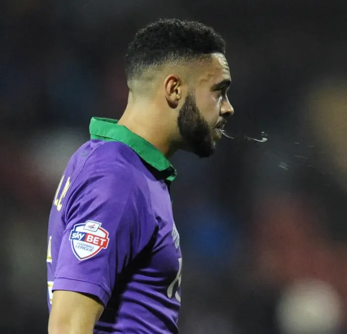 Framed Print : Derrick Williams: A Moment of Disappointment in Swindon vs. Bristol City Match (November 15, 2014) Framed Print : Derrick Williams: A Moment of Disappointment in Swindon vs. Bristol City Match (November 15, 2014)