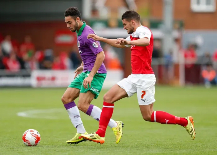 Framed Print : Derrick Williams vs Gareth Evans: Intense Battle at Fleetwood Town's Highbury Stadium (Bristol City vs Fleetwood, Sky Bet League 1) Framed Print : Derrick Williams vs Gareth Evans: Intense Battle at Fleetwood Town's Highbury Stadium (Bristol City vs Fleetwood, Sky Bet League 1)