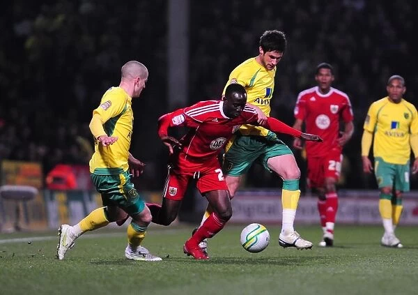 Determined Albert Adomah Pushes Past Norwich Defenders in Championship Clash