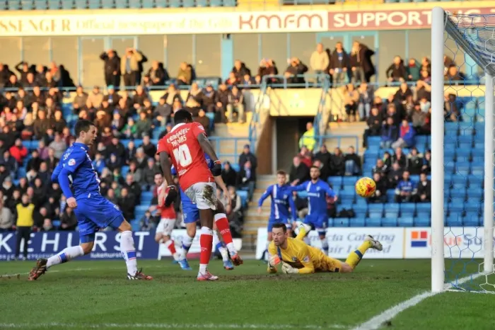 Framed Print : Disallowed Goal: Jay Emmanuel-Thomas Denied for Bristol City against Gillingham (December 28, 2014) Framed Print : Disallowed Goal: Jay Emmanuel-Thomas Denied for Bristol City against Gillingham (December 28, 2014)