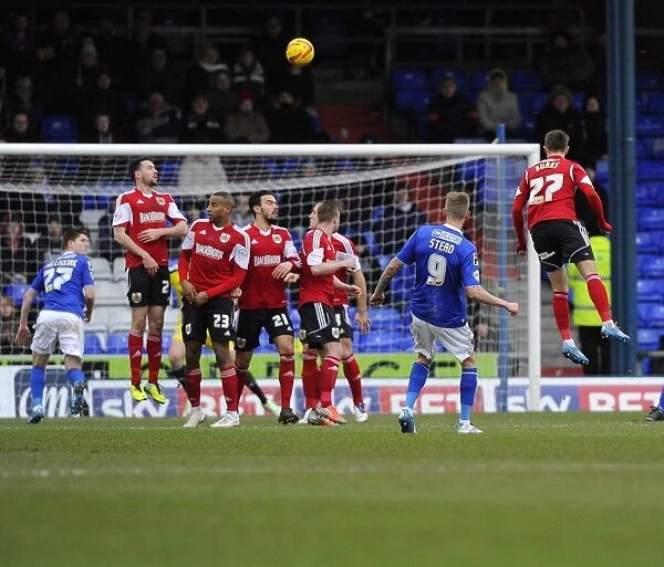 Disappointing Free-Kick by Stead: Oldham Athletic vs. Bristol City, 08-02-2014