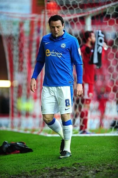 Disappointment for Peterborough's Lee Tomlin: Red Card at Ashton Gate (Bristol City vs Peterborough, December 2012)
