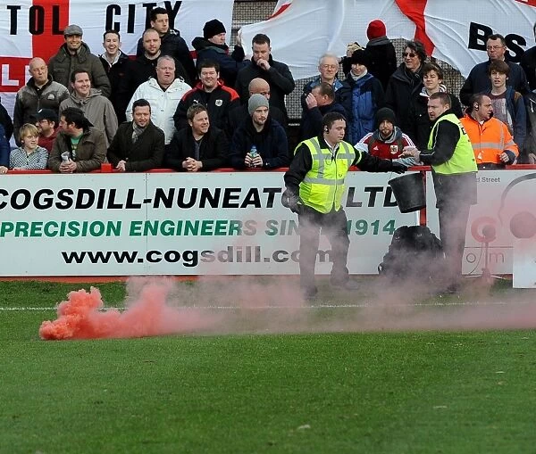 Disruptive Fan Behavior at Tamworth v Bristol City FA Cup Match: Stewards Intervene