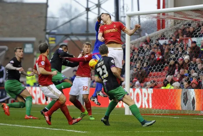 Framed Print : Dorus de Vries Failed Clearance: Nottingham Forest vs. Bristol City, 2016