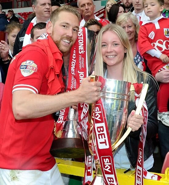 Double Glory: Scott Wagstaff and Bristol City Celebrate League One Title and JPT Trophy