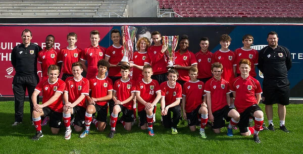 Double Promotion Triumph: Celebrating with Johnstones Paint and Sky Bet League One Trophies - Bristol City Academy