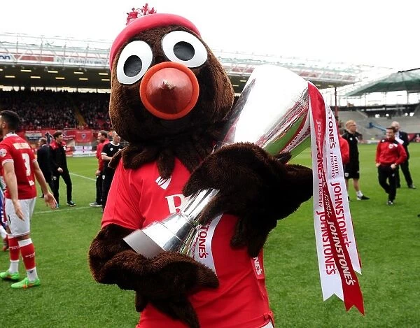 Double Victory: Bristol City's Championship Celebration with League One and JPT Trophies