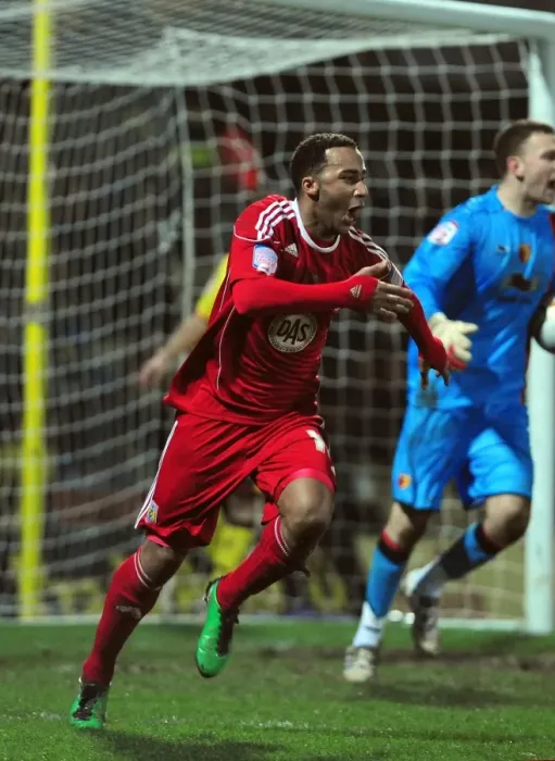 Framed Print : Dramatic Equalizer: Nicky Maynard's Thrilling Goal for Bristol City vs. Watford in Championship Match, 2011 Framed Print : Dramatic Equalizer: Nicky Maynard's Thrilling Goal for Bristol City vs. Watford in Championship Match, 2011