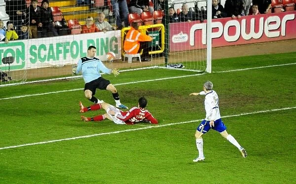 Dramatic Save by David Marshall: Brett Pitman's Goal Attempt Denied at Ashton Gate (Bristol City vs. Cardiff City, 10-03-2012)