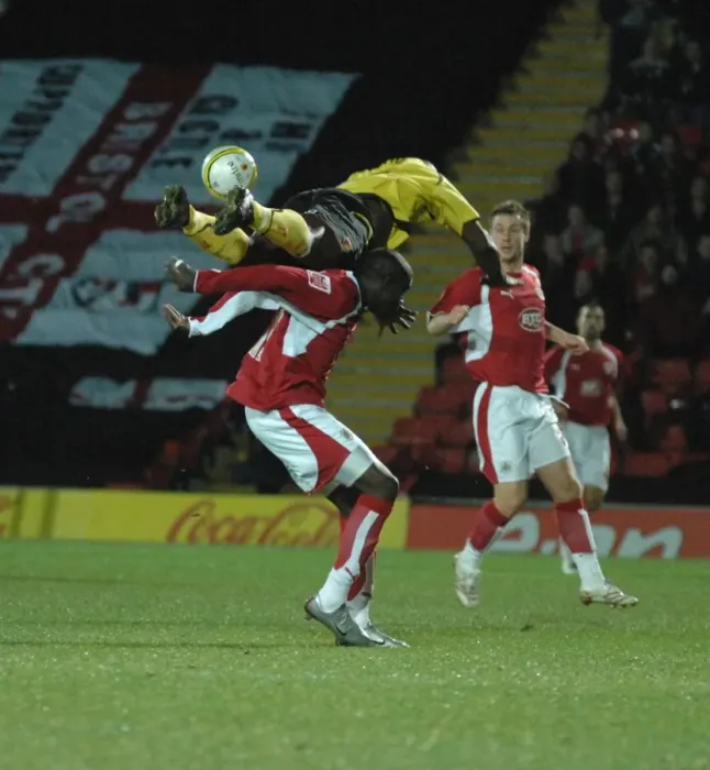 Framed Print : Enoch Showunmi in Action: Watford vs. Bristol City