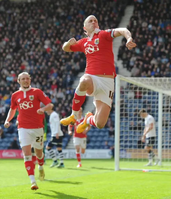 Framed Print : Euphoria Unleashed: Wilbraham's Iconic Goal Celebration vs. Preston North End (April 11, 2015)