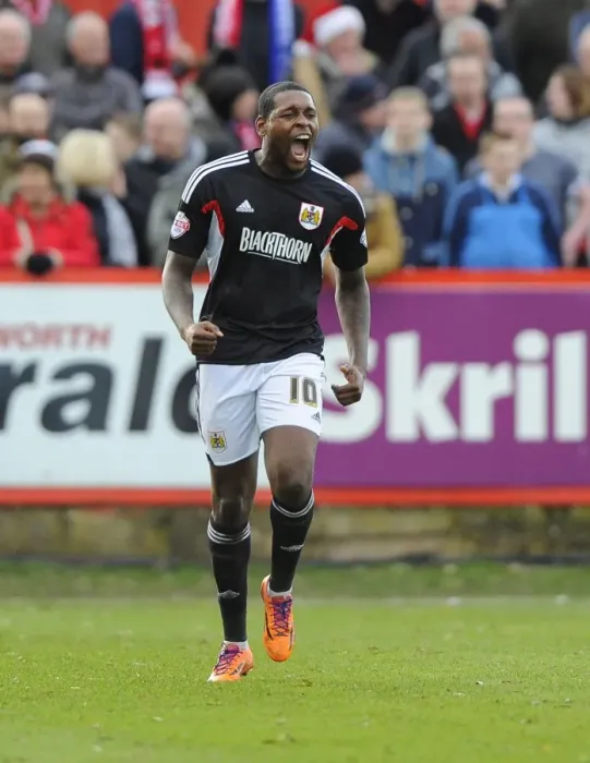 Framed Print : Euphoric Moment: Jay Emmanuel-Thomas Celebrates FA Cup Goal for Bristol City Framed Print : Euphoric Moment: Jay Emmanuel-Thomas Celebrates FA Cup Goal for Bristol City