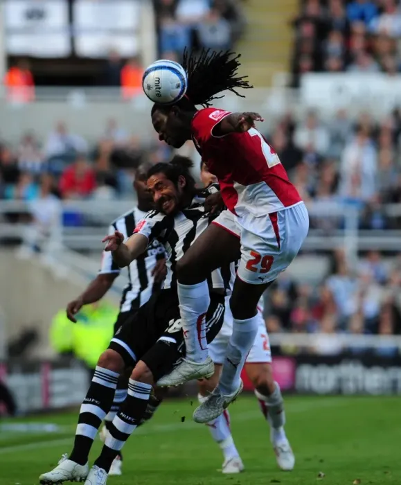 Framed Print : Evander Sno vs. Jonas Gutierrez: A Clash at St. James Park Framed Print : Evander Sno vs. Jonas Gutierrez: A Clash at St. James Park