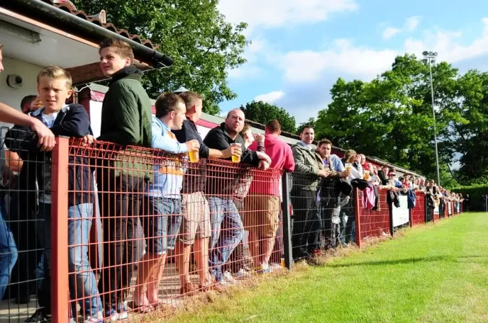 Framed Print : Excited Crowd at Ashton and Backwell United's Pre-Season Friendly Against Bristol City