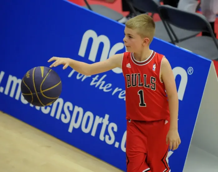 Framed Print : Excited Young Fan at Bristol Flyers vs. Durham Wildcats Basketball Game