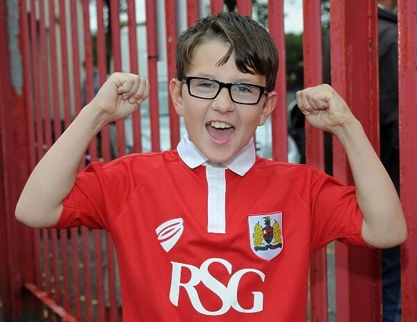 Excited Young Fan Cheers at Bristol City vs MK Dons Football Match, Ashton Gate, 2014