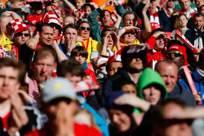 Framed Print : Excitement in the Stands: Bristol City Fans Celebrate at Wembley, 2015