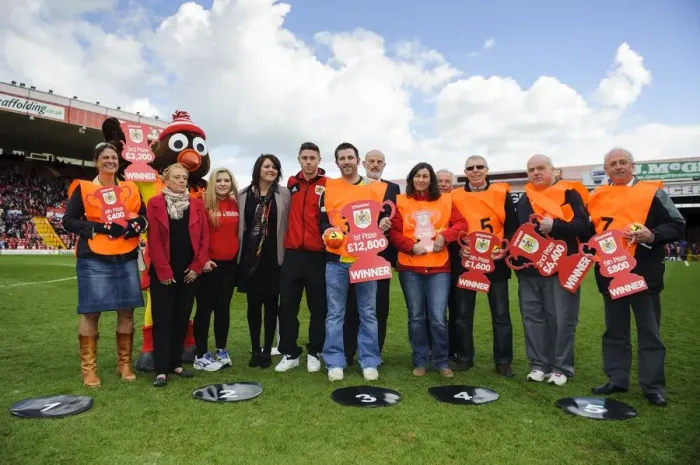 Framed Print : Exciting Half Time Moment: Winner of Bristol City FC Community Foundation Prize Draw Announced at Ashton Gate