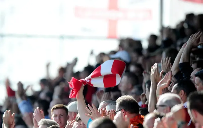 Framed Print : Exuberant Moments of Bristol City Fans at Chesterfield's Proact Stadium (Sky Bet League One, 25.04.2015)