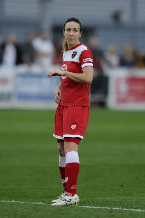 Framed Print : FA WSL Showdown: Corinne Yorston of Bristol Academy Faces Off Against Arsenal Ladies at SGS Wise Campus Framed Print : FA WSL Showdown: Corinne Yorston of Bristol Academy Faces Off Against Arsenal Ladies at SGS Wise Campus