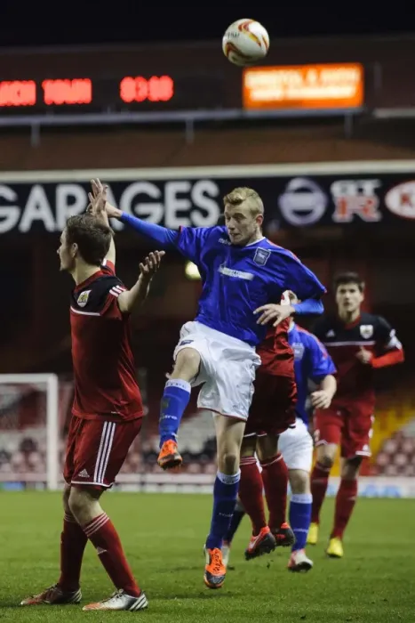 Framed Print : FA Youth Cup: Lewis Hall of Bristol City U18s Appeals to Referee vs Ipswich Town U18