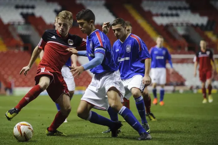 Framed Print : FA Youth Cup Third Round Proper Bristol City U18 v Ipswich Town U18 041212